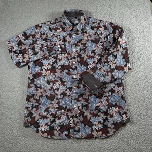 Kilburne Finch Shirt Mens XL Paisley Flip Cuff Long Sleeve Button Up‎ Designer